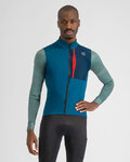 SPORTFUL Zimowa koszulka kolarska z długim rękawem - SUPERGIARA THERMAL - niebieski/zielony