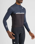 SPORTFUL Zimowa koszulka kolarska z długim rękawem - PISTA THERMAL - czarny/niebieski