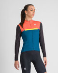 SPORTFUL Zimowa koszulka kolarska z długim rękawem - PISTA THERMAL W - niebieski/czarny/pomarańczowy