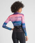 SPORTFUL Zimowa koszulka kolarska z długim rękawem - FLOW SUPERGIARA THERMAL W - niebieski/różowy