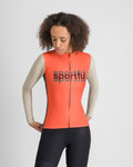 SPORTFUL Zimowa koszulka kolarska z długim rękawem - SUPERGIARA LOGO THERMAL W - pomarańczowy/szary