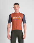 SPORTFUL Koszulka kolarska z krótkim rękawem - SUPERGIARA 2 - pomarańczowy/niebieski
