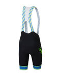 KARPOS Krótkie spodnie kolarskie z szelkami - VERVE - czarny/zielony