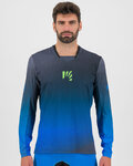 KARPOS Letnia koszulka kolarska z długim rękawem - VAL DI DENTRO - szary/niebieski