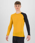 KARPOS Kolarska koszulka z długim rękawem - DINAMICO MERINO 130 - żółty/czarny