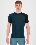 KARPOS Kolarska koszulka z krótkim rękawem - DINAMICO MERINO 130 - niebieski/czarny