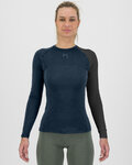 KARPOS Kolarska koszulka z długim rękawem - DINAMICO MERINO 130 W - niebieski/czarny