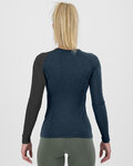 KARPOS Kolarska koszulka z długim rękawem - DINAMICO MERINO 130 W - niebieski/czarny