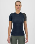 KARPOS Kolarska koszulka z krótkim rękawem - DINAMICO MERINO 130 W - niebieski/czarny