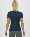 KARPOS Kolarska koszulka z krótkim rękawem - DINAMICO MERINO 130 W - niebieski/czarny