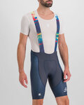 SPORTFUL Krótkie spodnie kolarskie z szelkami - PETER SAGAN BODYFIT CLASSIC - niebieski