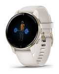 GARMIN smartwatch - VENU 2 PLUS - kość słoniowa/złoty
