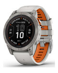 GARMIN smartwatch - FENIX 7 PRO SAPPHIRE SOLAR - szary/pomarańczowy