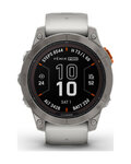 GARMIN smartwatch - FENIX 7 PRO SAPPHIRE SOLAR - szary/pomarańczowy