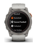 GARMIN smartwatch - FENIX 7X PRO SAPPHIRE SOLAR - szary/pomarańczowy