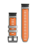 GARMIN pasek - QUICKFIT 26 - szary/pomarańczowy