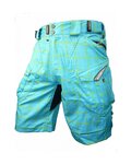 HAVEN Krótkie spodnie kolarskie bez szelek - CUBES II - niebieski