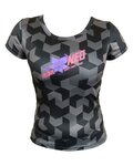 HAVEN Koszulka kolarska z krótkim rękawem - PEARL NEO SHORT - czarny/różowy