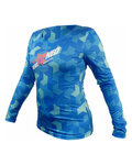 HAVEN Letnia koszulka kolarska z długim rękawem - PEARL NEO LONG - niebieski/różowy