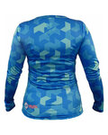HAVEN Letnia koszulka kolarska z długim rękawem - PEARL NEO LONG - niebieski/różowy