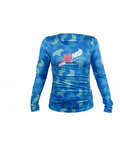 HAVEN Letnia koszulka kolarska z długim rękawem - PEARL NEO LONG - niebieski/różowy