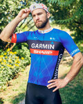 BONAVELO Koszulka kolarska z krótkim rękawem - GARMIN SHARP - niebieski/czarny