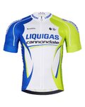 BONAVELO Koszulka kolarska z krótkim rękawem - LIQUIGAS CANNONDALE - niebieski/zielony/biały