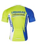 BONAVELO Koszulka kolarska z krótkim rękawem - LIQUIGAS CANNONDALE - niebieski/zielony/biały