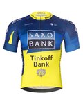 BONAVELO Koszulka kolarska z krótkim rękawem - SAXO BANK TINKOFF - niebieski/żółty