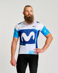 BONAVELO Koszulka kolarska z krótkim rękawem - MOVISTAR 2025 - biały/niebieski