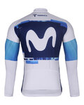 BONAVELO Zimowa koszulka kolarska z długim rękawem - MOVISTAR 2025 WINTER  - biały/niebieski
