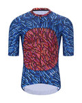 HOLOKOLO Koszulka kolarska z krótkim rękawem - TAMELESS - niebieski/czerwony