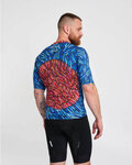 HOLOKOLO Koszulka kolarska z krótkim rękawem - TAMELESS - niebieski/czerwony