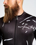 HOLOKOLO Zimowa koszulka kolarska z długim rękawem - PASSION WINTER - czarny/biały