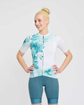 RIVANELLE Koszulka kolarska z krótkim rękawem - FLOWERY LADY - biały/zielony