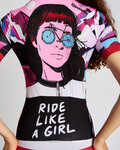 RIVANELLE Koszulka kolarska z krótkim rękawem - SUNSET ELITE LADY LIMITED EDITION - różowy/kolorowy