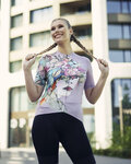 RIVANELLE Koszulka kolarska z krótkim rękawem - MADAM FLOWER - beżowy/kolorowy