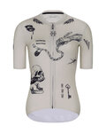 RIVANELLE Koszulka kolarska z krótkim rękawem - TATTOO - kość słoniowa/szary