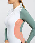 RIVANELLE Zimowa koszulka kolarska z długim rękawem - SPECIAL - biały/zielony