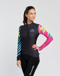 RIVANELLE Zimowa koszulka kolarska z długim rękawem - MEDITATION WINTER - czarny/różowy