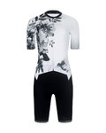 RIVANELLE Kombinezon kolarski - FLOWERY DIVA - biały/czarny