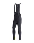 GORE Długie spodnie kolarskie z szelkami - C3 THERMO - czarny/żółty
