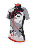 SANTINI Koszulka kolarska z krótkim rękawem - GIADA MAUI LADY - czarny/szary/biały