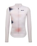 SANTINI Letnia koszulka kolarska z długim rękawem - OMBRA ECO SLEEK  - biały