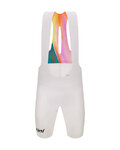 SANTINI Krótkie spodnie kolarskie z szelkami - UNICO EDGE - biały