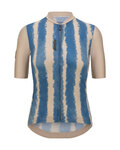 SANTINI Koszulka kolarska z krótkim rękawem - BAMBU - niebieski/beżowy