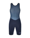 SANTINI Krótkie spodnie kolarskie z szelkami - UNICO EDGE - niebieski