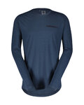 SCOTT Kolarska koszulka z długim rękawem - DEFINED MERINO LS - niebieski