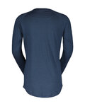 SCOTT Kolarska koszulka z długim rękawem - DEFINED MERINO LS - niebieski
