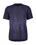 SCOTT Koszulka kolarska z krótkim rękawem - TRAIL FLOW ZIP SS - niebieski